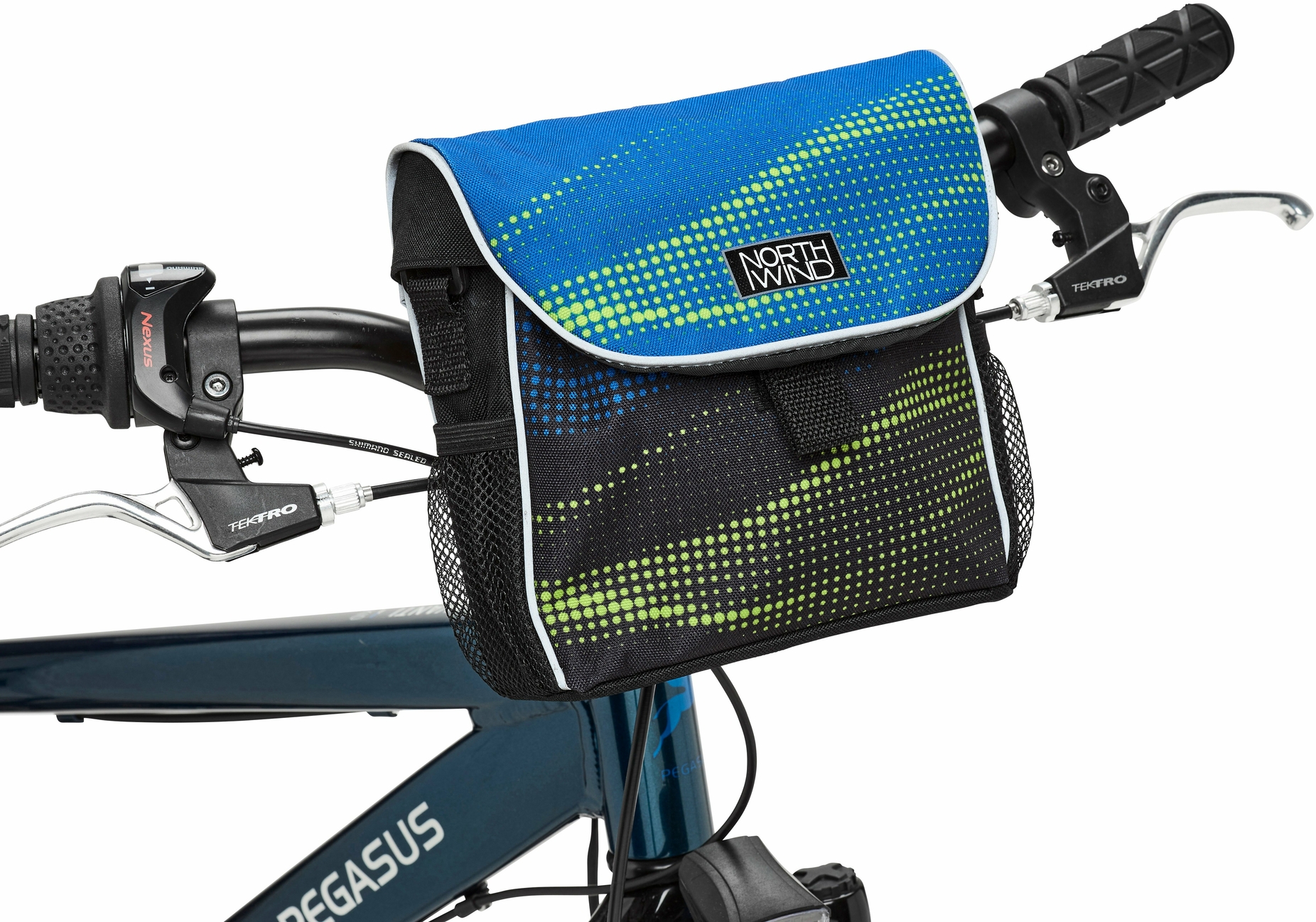 Northwind handlebar bag Waves junior blue / lime