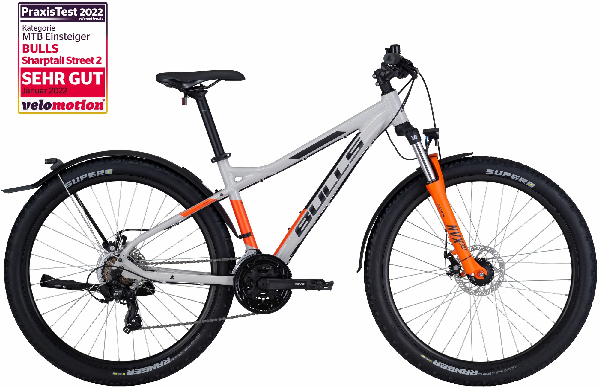 BULLS Sharptail Street 2 27.5, 21-speed derailleur gear, men's bike, diamond, model 2022/2023, 27.5 inches